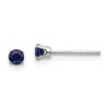 14k White Gold 3mm Round September/Sapphire Stud Earrings
