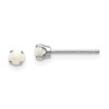 14k White Gold 3mm Round October/Opal Stud Earrings