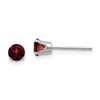 14k White Gold 4mm Round January/Garnet Stud Earrings