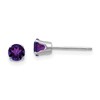14k White Gold 4mm Round February/Amethyst Stud Earrings