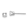 14k White Gold 4mm Round April/White Topaz Stud Earrings