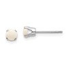 14k White Gold 4mm Round October/Opal Stud Earrings
