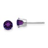 14k White Gold 5mm Round February/Amethyst Stud Earrings