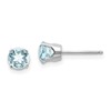 14k White Gold 5mm Round March/Aquamarine Stud Earrings
