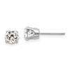 14k White Gold 5mm Round April/White Topaz Stud Earrings