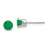 14k White Gold 5mm Round May/Emerald Stud Earrings