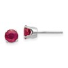 14k White Gold 5mm Round July/Ruby Stud Earrings