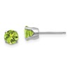 14k White Gold 5mm Round August/Peridot Stud Earrings