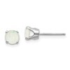 14k White Gold 5mm Round October/Opal Stud Earrings