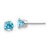 14k White Gold 5mm Round December/Blue Topaz Stud Earrings