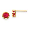 14k 5mm Round Bezel July/Ruby Post Earrings