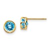 14k 5mm Round Bezel December/Blue Topaz Post Earrings