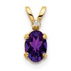 14k Diamond and 6x4 Oval February/Amethyst Birthstone Pendant