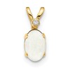 14k Diamond and 6x4 Oval October/Opal Birthstone Pendant