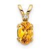 14k Diamond and 6x4 Oval November/Citrine Birthstone Pendant
