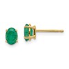 14k 6x4 Oval May/Emerald Post Earrings