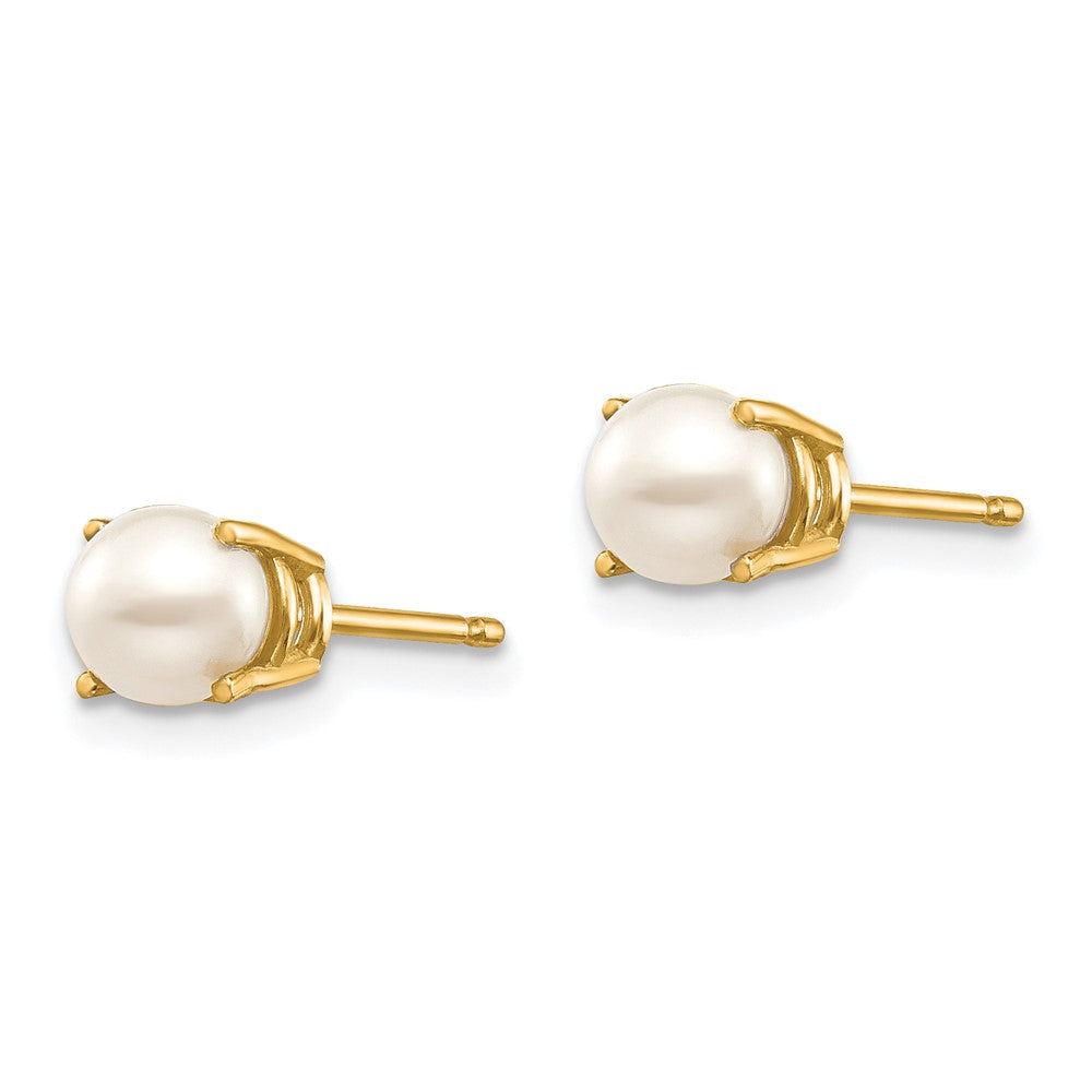 14k 4.5mm Round June/Freshwater Cultured Pearl Post Earrings