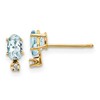 14k Diamond and 5x3 Oval March/Aquamarine Birthstone Earrings