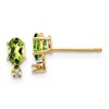 14k Diamond and 5x3 Oval August/Peridot Birthstone Earrings