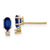 14k Diamond and 5x3 Oval September/Sapphire Birthstone Earrings