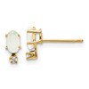 14k Diamond and 5x3 Oval October/Opal Birthstone Earrings