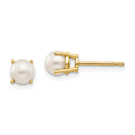 14k 4.5mm Round June/Freshwater Cultured Pearl Post Earrings