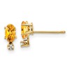 14k Diamond and 5x3 Oval November/Citrine Birthstone Earrings