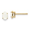 14k 6x4 Oval October/Opal Post Earrings