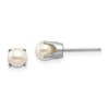 14k White Gold 5mm Round June/Freshwater Cultured Pearl Stud Earrings