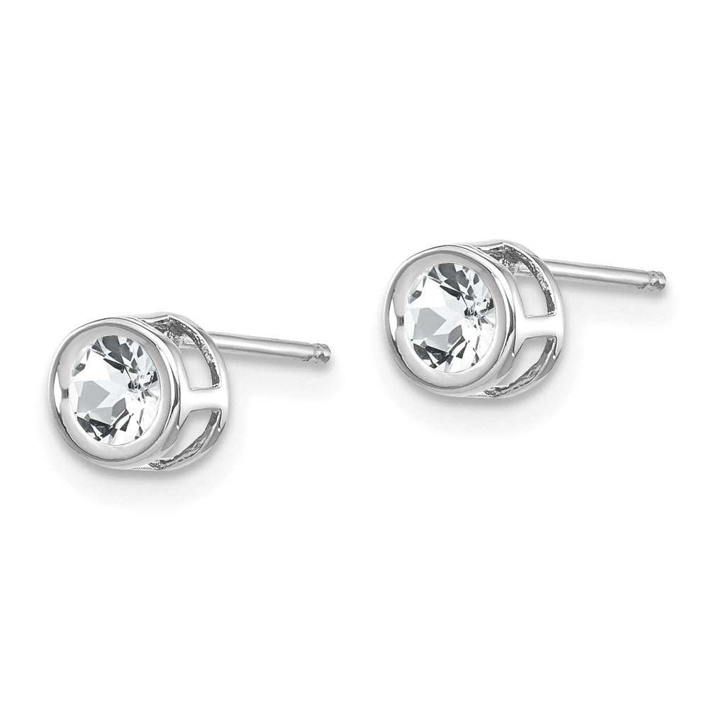 14k 6x4 Oval December/Blue Topaz Post Earrings