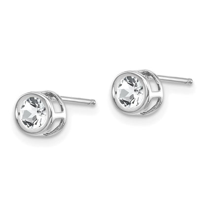 14k 6x4 Oval December/Blue Topaz Post Earrings