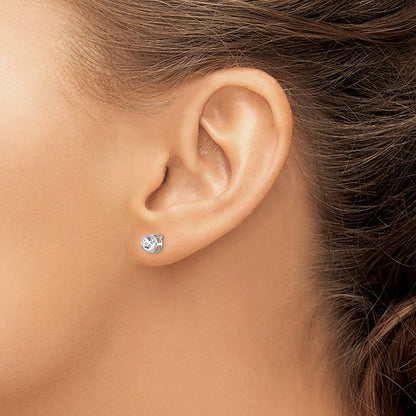 14k 6x4 Oval December/Blue Topaz Post Earrings
