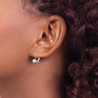 14k White Gold 4mm Round October/Opal Leverback Earrings