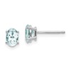 14k White Gold 6x4 Oval March/Aquamarine Post Earrings