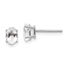 14k White Gold 6x4 Oval April/White Topaz Post Earrings
