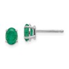 14k White Gold 6x4 Oval May/Emerald Post Earrings