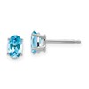 14k White Gold 6x4 Oval December/Blue Topaz Post Earrings