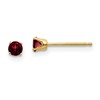 14k 3mm Round January/Garnet Post Earrings