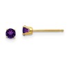14k 3mm Round February/Amethyst Post Earrings