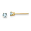 14k 3mm Round March/Aquamarine Post Earrings