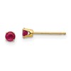 14k 3mm Round July/Ruby Post Earrings