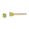 14k 3mm Round August/Peridot Post Earrings