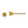 14k 3mm Round November/Citrine Post Earrings
