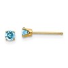14k 3mm Round December/Blue Topaz Post Earrings