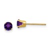 14k 4mm Round February/Amethyst Post Earrings
