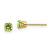 14k 4mm Round August/Peridot Post Earrings