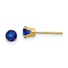 14k 4mm Round September/Sapphire Post Earrings