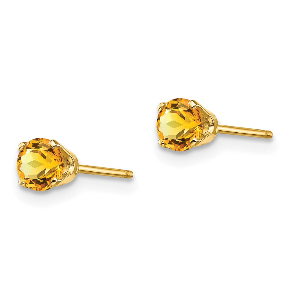 14k 4mm Round November/Citrine Post Earrings