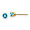 14k 4mm Round December/Blue Topaz Post Earrings