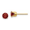 14k 5mm Round Garnet Earrings - January